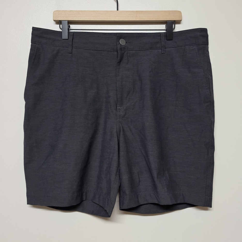 Faherty Mens All Day Shorts Flat Front Gray Stretch 7" Inseam Sz 36 Performance